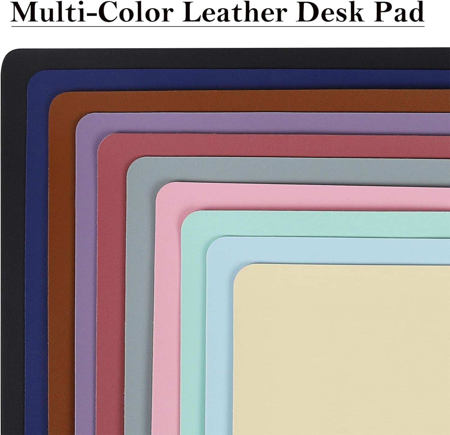 PU Leather Desk Pad with Suede Base, Multi-Color Non-Slip Mouse Pad, 24” X 14” Waterproof Desk Writing Mat, Large Desk Blotter Protector (Black)